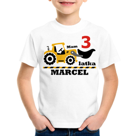Mam trzy latka, traktor - koszulka dziecięca