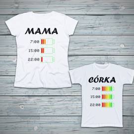 Zestaw koszulek - MAMA i CÓRKA - baterie